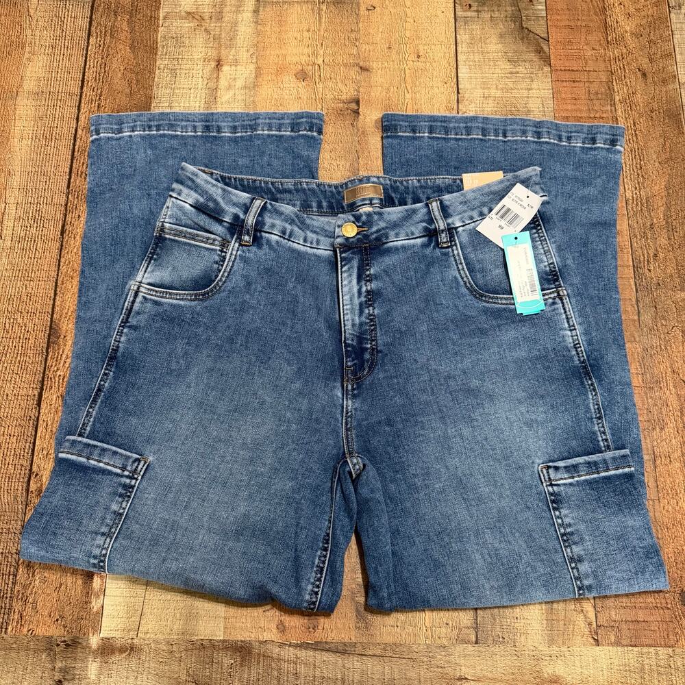 Kut From The Kloth NEW Women's Fab Ab Wide Leg High Rise Jodi Jeans Sz 16W Cargo - Picture 2 of 6